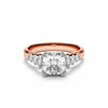 Rose gold ring with asscher cut diamonds