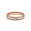 Rose gold band with six grain set diamonds
