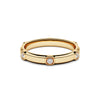 Yellow gold band with six grain set diamonds