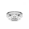 Platinum ring with asscher cut diamonds
