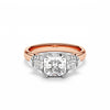 Rose gold ring with asscher cut diamonds