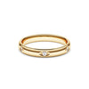 Yellow gold band ring with six grain-set round brilliant cut diamonds 