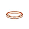 Rose gold band ring with six grain-set round brilliant cut diamonds 