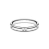 Platinum band ring with six grain-set round brilliant cut diamonds 