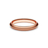 Ring with mill-grained detailing on a pitched rose gold band